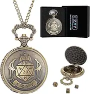 DND 6mm Micro Polyhedral Dice Set with Pocket Watch Shell Case Perfect for Dungeons and Dragons, Tabletop RPG and Cards Board Games (Bronze)
