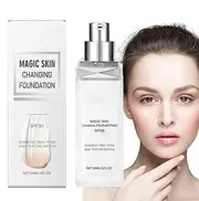 Color Changing Foundation Liquid,Full Coverage Face Foundation Makeup - Long-lasting Skin Liquid Foundation for Women, Old Woman, Girlfriend