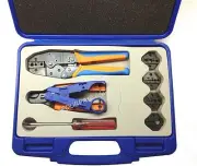 Professional Coax Coaxial Cable Tool Kit - Crimper Stripper Cutter RG58/59/62/6