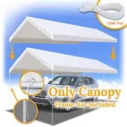20'x10' Carport Canopy Replacement Tent Garage Top Tarp Cover ONLY W Cable TIES