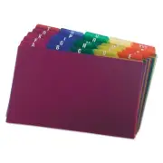 Poly Index Card Guides, Alphabetical, A-Z, Assorted Colors, 5" x 8" Size, 25 ...
