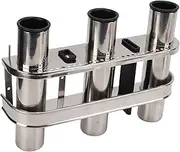 Brilluxa Rod Holder, 3 Tube Fishing Rod Rack Rod Pod with Toolbar, Marine Stainless Steel Rod Mount, Boat Truck RV Fishing Rod Organizer