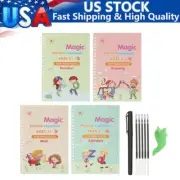 4Pcs Magic Practice Copybook Number Book Writin Preschooler Pen Age 3-5 Reusable