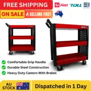 Heavy Duty Tool Trolley Cart 29" Workshop Storage 3Shelf Portable Father's Gift