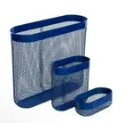 Set of 3 IKEA SKADIS Storage basket, Mesh Blue, Steel pegboard accessories New
