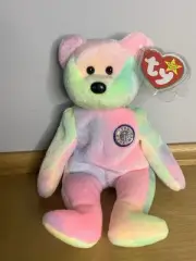 1999 TY Beanie Babies “B.B. Bear” Birthday Bear With Swing & Tush Tag Errors