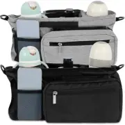 Baby Stroller Organizer with 2 Cup Holder Waterproof Oxford Stroller Caddy fipJg