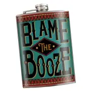 Trixie & Milo Fine Stainless Steel 8 Oz Flask: Blame The Booze