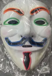 Vendetta Guy Fawkes Mask With 4 Color Party Wire Light Up ✨✨