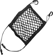 Car Mesh Organizer 2 Layers Front Seat Back Net Bag Pets Dog Barrier Net Elastic Storage Bag Organizers Between Seats for Tablet Tissue Drinks Snacks Entials Toys Black