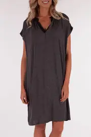 Mana Contrast Tunic Dress--MET-MEVIS115