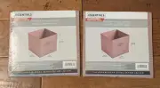 2 Closet Essentials Collapsible Storage Container Pink 11x10.5x10.5 New Sealed