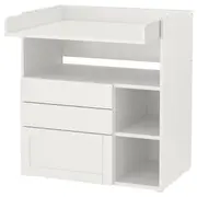 SMÅSTAD changing table, white with frame/with 3 drawers, 90x79x100 cm