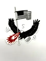 Fire Breathing Eagle of Patriotism USA Vinyl Graphic Sticker 2.5" x 3"