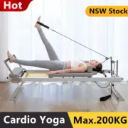Pilates Reformer Foldable Pilates Machine Home Cardio Yoga Exercise Fitness