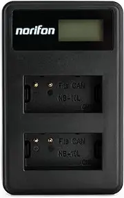 NB-10L Dual Channel LCD USB Charger for Canon G3X, PowerShot G1 X, PowerShot G15, PowerShot G16, PowerShot SX40 HS, PowerShot SX50 HS, PowerShot SX60 HS Camera and More