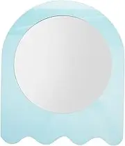 Magnetic Locker Mirror, Acrylic Irregular Round Shaped Mirror Vanity Mirror for Locker Refrigerator Bedroom Home Decor