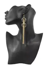 Women Earrings Set Hook Fashion Jewelry Gold Metal Chains Long Fringes Spiders