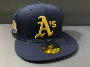 EXCLUSIVE OAKLAND A'S ATHLETICS FITTED HAT CAL BERKELEY NAVY 1989 WS PATCH 7 1/2
