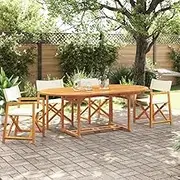 Folding Garden Chairs Set of 4 Cream White Outdoor Lightweight Durable