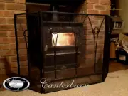 WOOD HEATER Firescreen Spiral Arch 3 panel adjustable fireplace ember guard