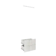 Lugna Mist 2 Drawer 1 Hangrail Insert Kit - Fits 600 x 380mm Cabinet Shell