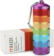 MEECN Weekly Pill Organizer, Waterproof 7-Day Pill Container for Outdoor Travel. Aluminum Pill Case That is Shockproof and Has Large Compartments for Storing Vitamins, Fish Oil. Emergency Pills