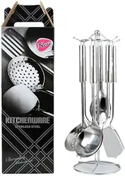 Stainless Steel kitchenware Set of Seven Kitchen Tools Set Spatula Leak Spoon Gift Box Practical Kitchen Accessories 不锈钢厨具套装七件厨房工具套装锅铲漏勺礼盒实用/506
