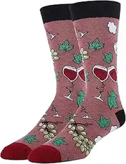[ooohyeah] Cloud Wine Mens Crew Socks, Cloud Wine, 8-13, Cloud Wine, 8-13
