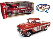 AutoWorld 1:18 1957 Chevrolet Cameo Pickup Miller HIGH LIFE Diecast Red AW287