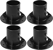 3 Inch Diameter Steel Floor Flange for Chain Link Fence Posts, Includes Rust-Resistant Coating & Mounting Hardware