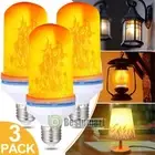 3 Pack LED Flame Effect Fire Light Bulb E27 Simulated Nature Flicker Lamp Decor
