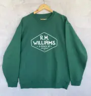 RM Williams Jumper Mens Size XXL Green Crew Neck Sweater Long Sleeve