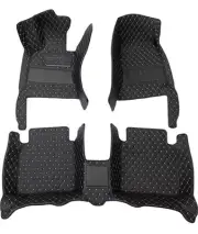 Car Floor Mats for Intended Audi A6 2019 Leather (Black Beige)