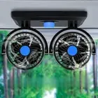 Double Head USB Fan for Car USB Powered Car Fan with 2 Speeds Quick Cooling