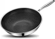 26CM Frying Pan Food Grade 304 Stainless Steel Non Stick Pan Honeycomb Pot Bottom Induction Cooker Gas Stove General Wok