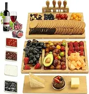 Cheese Boards Gifts Women with Stainless Steel Knives, Bowls, Hasourie Charcuterie Board Set for a Picnic Travel, Housewarming Gift, Wedding Gift, Bridal Shower Aperitif Board