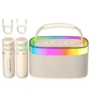Karaoke Machine with 2 Wireless Microphones, Portable Blue Tooth Speaker with...