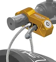 SKYJDM Motorcycle & Helmet Anti-Theft Grip Lock Combo for 1.3-1.5 Inch Handlebars (Yellow)