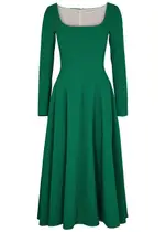 Emilia Wickstead Kylee Textured Midi Dress - Green - 8 (UK8 / S) 8 (UK8 / S)