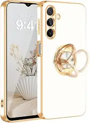 Fingic Samsung Galaxy A14 5G Case,Samsung Galaxy A14 5G Phone Case with 360°Ring Holder Slim Kickstand Magnetic Car Mount Non-Slip Soft TPU Protective Phone Case for Samsung Galaxy A14 5G,6.6",White