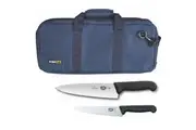 ChefTech 3pc Chef Starter Knife Set Blue Bag & Victorinox 15cm Cook & 20cm Knives