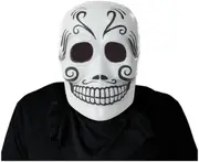Dia De Los Muertos Day Of The Dead Skull Adult Mens Costume Light Up 1/2 Mask