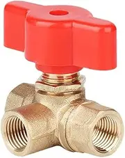 1pcs 2 Points T-Shaped All-Copper Three-Way Ball Valve Mini On-Off Valve, for Car Washers Brass Balls Valves