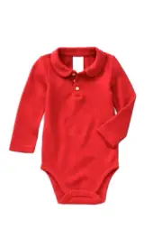 OKIE DOKIE 12M Baby Boys Rumba Red Long Sleeve Waffle Bodysuit One Piece NWT