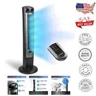 Sleek 42" Tower Fan with Remote Control & 7.5-Hour Timer for Bedroom Comfort
