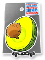 Kitten Sticker Cute Cat Avocado Quirky Fun Japan B-Side Label