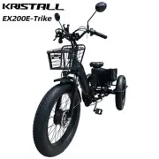 Kristall EX200 Adult Electric Tricycle 48V 20Ah Battery Cargo Trike with Basket