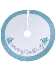 HGTV 52in Sea Shore Merry Christmas Embroidered Tree Skirt