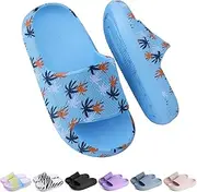 [Buwege] Unisex Children's Bath Slippers Boys Girls Bath Slippers Cosy Slides Cloud Slippers Original EVA Soft Thick Sole Non-Slip Swimming Pool Beach Bathing Shoes 29-37 EU